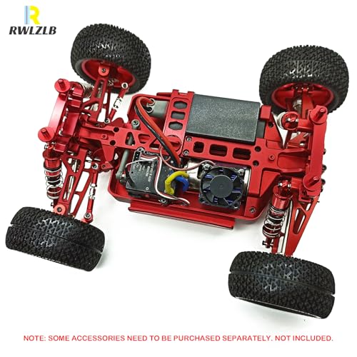 Compatible with Hyper GO RC Car Parts, 1/16 Metal Upgrade Aluminum Accessories, Red Replacement Parts kit for H16BM H16GT H16DR H16PL BEZGAR HP163S HP161 Jetwood JC16EP HAIBOXING 16889 16890A - color: Red