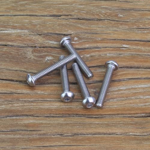 105 Pieces M2.5 x 16mm Button Head Socket Cap Screws, Thread Pitch 0.45mm, Sutemribor M2.5 Screws, 304 Stainless Steel, Fully Threaded, Silver - size: M2.5 x 16mm, style: Button Head