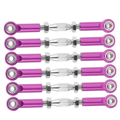 Vaguelly 6pcs Rc Car Rod Linkage Upgrade Kit Aluminum Turnbuckle Rods Easy Installation for Scale Vehicles - color: Purple