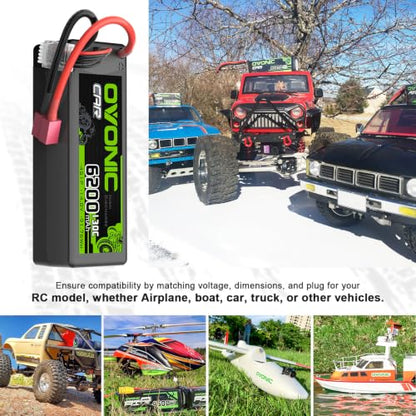 OVONIC 4S LiPo Battery 6200mAh 14.8V 130C RC Battery with Dean-Style T Connector