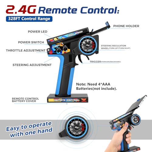 CKYSCHN WLtoys 124017(V2) Fast RC Car, 1/12 Brushless RC Cars, 75km/h 4x4 Hobby RC Buggy Cars with Independent ESC for Adults, Fast Remote Control Truck Car with 2 Battery