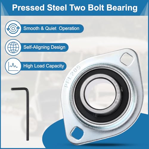 uxcell 2Pcs SBPFL205-16 Pillow Block Bearings 1" Bore Bearing Units Steel Flange Mounted Bearing Housing with Wrench - size: SBPFL205-16 (1" ID)