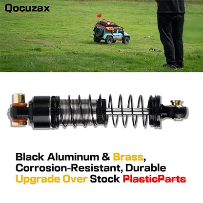 1/24 RC Crawler Shocks Upgrade Kit, 40mm Big Bore Oil Shock Absorber Damper for SCX24 FCX24M, Aluminum Brass Lightweight Replacement Parts