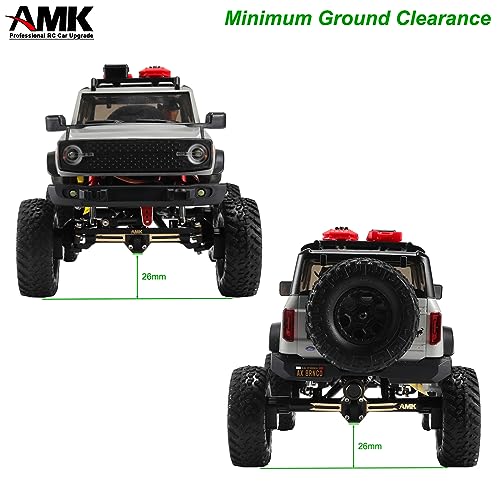 AMK 174g SCX24 Brass Portal Axle Complete with 7mm Hex Wheel Hubs Counterweights Front Rear Set for 1/24 RC Crawler Axial AX24 FCX24 SCX24 Upgrades