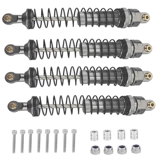 RC Crawler Shock Set, Metal Oil-Filled Dampers for Axial SCX10 90046 AXI231017 TRX-4 D90 Wraith 1/10 Scale Upgrade Shocks(gray, 110mm)
