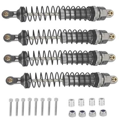 RC Crawler Shock Set, Metal Oil-Filled Dampers for Axial SCX10 90046 AXI231017 TRX-4 D90 Wraith 1/10 Scale Upgrade Shocks(gray, 110mm)