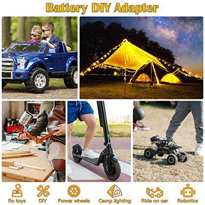 Power Wheels Adapter for Dewalt 20V Battery Adapter Power Wheels Battery Conversion Kit with Switch, Fuse & Wire Terminals, 12AWG Wire, Power Connector for DIY Ride On Truck, RC Car Toys and Robotics - size: 1 Pack