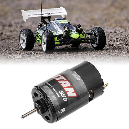 Changor 550 Motor High Speed RC Brushed Motor with Reduction Gearbox for 1/14 1/10 RC Crawler DIY (12T) - size: 12T