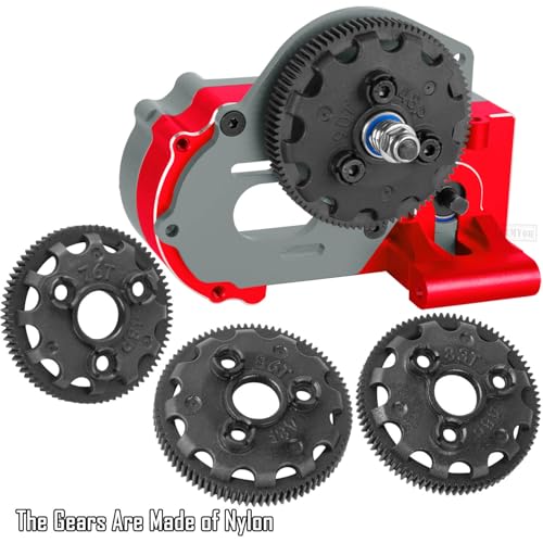 Aluminum Transmission Gearbox w/Gear Upgrades Part for 1/10 Slash 2WD (VXL),Rustler 2WD (VXL),Stampede 2WD (VXL),Bandit 2WD (VXL),Titanium - color: Titanium - (Upgrades)