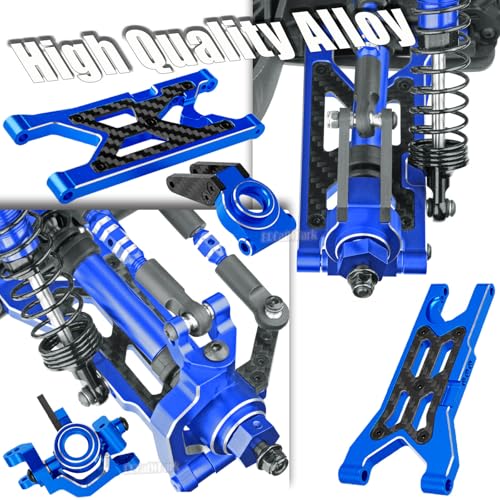 RC Upgrades Part for 1/10 Granite 3S/Senton 3S & Mega550,Aluminum Shock,Links,Suspension A-Arm,Caster Block,Steering Blocks,Stub Axle Carriers,Driveshaft CVD Axles w/Hex,Navy Blue - color: Navy Blue - (Upgrades)