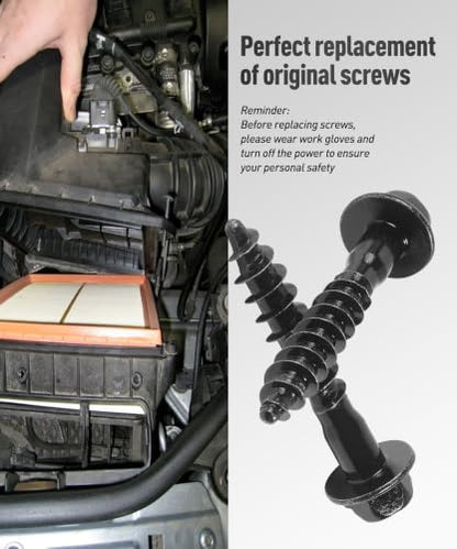 5PCS Air Filter Box Screws,Car Accessories Rust and Moisture Resistant Fastener Repair Accessories Retaining Bolts,Automotive Replacement Fastener Repair Parts,Used to Fix the Air Filter box
