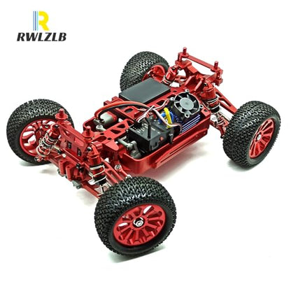 Compatible with Hyper GO RC Car Parts, 1/16 Metal Upgrade Aluminum Accessories, Red Replacement Parts kit for H16BM H16GT H16DR H16PL BEZGAR HP163S HP161 Jetwood JC16EP HAIBOXING 16889 16890A - color: Red