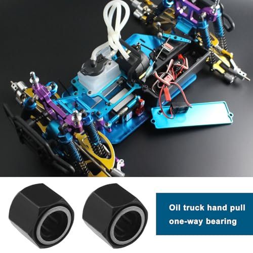 2pcs RC One Way Bearing Oil Driver Pulls Hex Nut Oneway Bearing Compatible with HSP 1/8 1/10 Scale Nitro RC Car SH16 18 21 Engine Bearing 12mm