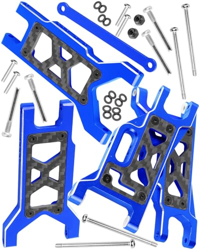 Upgrades Parts for 1/10 Slash VXL 2WD/Slash 2WD,Aluminum Front Rear Suspension A Arms w/Tie Bar Hops Up,Navy Blue (Only for Slash) - color: Blue(arm)