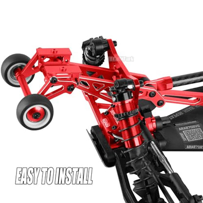 Aluminum Wing Mount & Wheelie Bar Set Upgrades Part for 1/8 Kraton 6S BLX(EXB),1/8 Notorious 6S BLX V6 Brushless RC Monster Trucks,RC Wheelie Bar Wing Mount Set,Replace ARA320758,Red - color: Red - (Aluminum Upgrades Part)