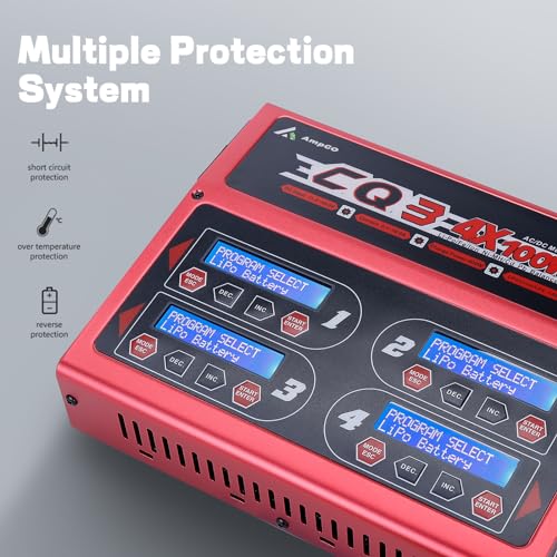 100Wx4/10Ax4 RC LiPo Charger Discharger 4CH Intelligent LiPo Balance Charger for LiPo LiIon LiHV Life NiMH NiCd Pb BatteriesRC CHARGER (CQ3)