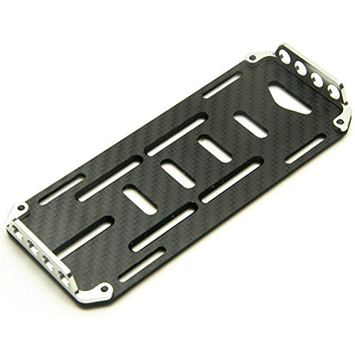 RC Battery Mount Plate, Carbon Fiber Battery Tray Protection Plate Black Battery Mounting Plate for Axial SCX10 CC01 F350 D90 1/10 RC Crawler Car Upgrades Accessories (Silver) - color: Silver