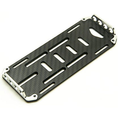 RC Battery Mount Plate, Carbon Fiber Battery Tray Protection Plate Black Battery Mounting Plate for Axial SCX10 CC01 F350 D90 1/10 RC Crawler Car Upgrades Accessories (Silver) - color: Silver