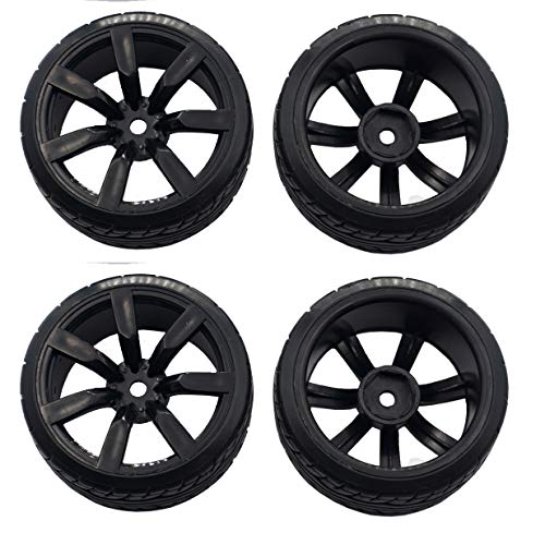 OD62mm Hard Plastic RC Drift Car Tires & Wheel Rims 12mm Hex Tyre & Metal Wheel Rims RC 12mm Hex Hubs 1/10 RC Drift On-Road Racing Touring Wheel Rim