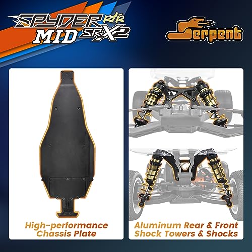 Serpent 1:10 Brushless RC Cars for Adults, 2WD Buggy, High Speed, Long Life | High-Performance, Off-Road, RTR Oil Filled Shocks Remote Control Racing Car, Battery and Charger Excluded (SRX-2 MM)