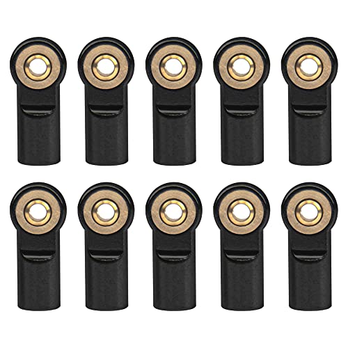 10Pcs ShareGoo M3 Tie Rod End Ball Head Holder Link 3mm Thread Ball Joint Compatible with Tamiya Redcat HSP Traxxas Axial SCX10 1/10 RC Car Truck Boat DIY Robot Airplane,L22mm (Black)