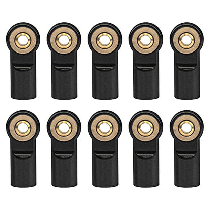 10Pcs ShareGoo M3 Tie Rod End Ball Head Holder Link 3mm Thread Ball Joint Compatible with Tamiya Redcat HSP Traxxas Axial SCX10 1/10 RC Car Truck Boat DIY Robot Airplane,L22mm (Black)