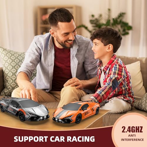 RC Drift Car, Drifting RC Car 2.4GHz 1:16 4WD High Speed Remote Control Cars Vehicle with LED Lights Two Batteries and Drifting Tires Racing Sport Toy Cars for Adults Boys Girls Kids Sliver - color: Silver