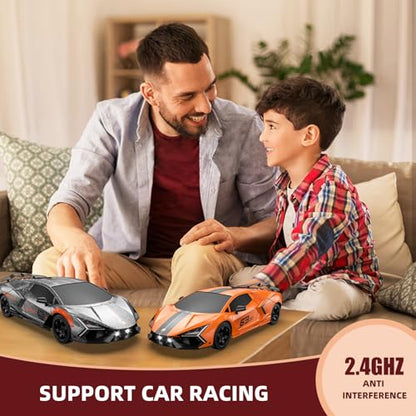 RC Drift Car, Drifting RC Car 2.4GHz 1:16 4WD High Speed Remote Control Cars Vehicle with LED Lights Two Batteries and Drifting Tires Racing Sport Toy Cars for Adults Boys Girls Kids Sliver - color: Silver