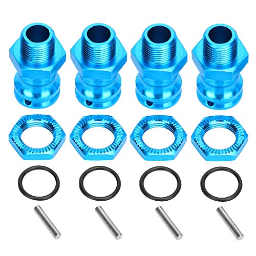 4pcs Aluminum Alloy 17mm Hex to 23mm Wheel Extension Adapter, RC Car Wheel Spacer for 1/8 Scale, Durable Lightweight Hub Extender with Precise Fit for Off - Road Racing (Blue) - color: Blue
