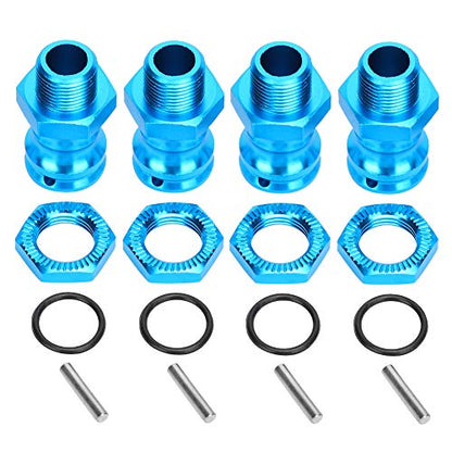 4pcs Aluminum Alloy 17mm Hex to 23mm Wheel Extension Adapter, RC Car Wheel Spacer for 1/8 Scale, Durable Lightweight Hub Extender with Precise Fit for Off - Road Racing (Blue) - color: Blue