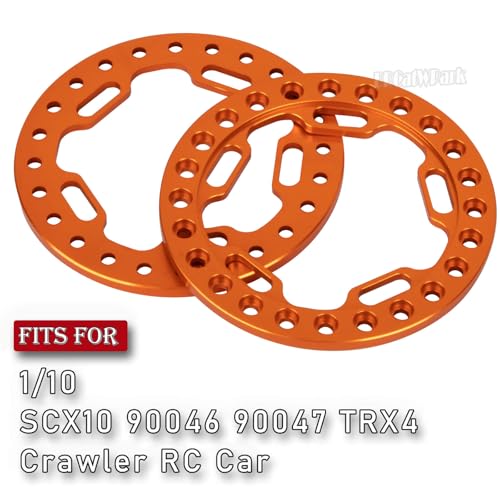 Metal 1.9 Beadlock Wheels Replacement Ring for 1/10 TRX4 SCX10 90046 90047 Crawler RC Car,4Pcs RC 1.9 Beadlock Wheels Replacement Ring,Orange - color: Orange - (Beadlock Ring)