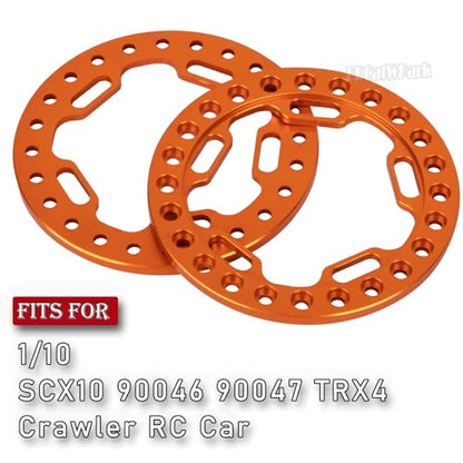 Metal 1.9 Beadlock Wheels Replacement Ring for 1/10 TRX4 SCX10 90046 90047 Crawler RC Car,4Pcs RC 1.9 Beadlock Wheels Replacement Ring,Orange - color: Orange - (Beadlock Ring)