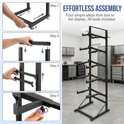Upgraded RC Car Display Stand Compatible with TRX4, TRX4M, SCX10, FCX18 and Ascent-18, SCX24 RC Crawler Trucks, Adjustable Multilayer Storage Rack Shel for 1/8 1/10 1/12 1/18 1/24 Scale Model Cars