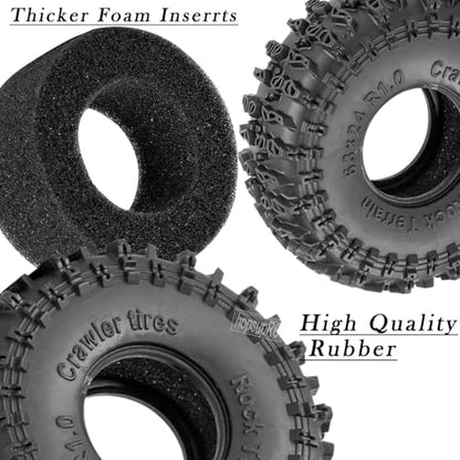 for SCX24 TRX4M 1/24 1/18 RC Crawler Car,Aluminum 1.0" Beadlock Wheel Tires Wheel Hub Wheels Rim 4PCS 1.0in Beadlock Wheel Rims Heavy Duty Rim,Colour - color: （4PCS)colour