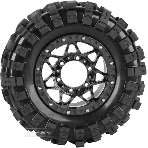 1/10 Scale RC Truck Tires,Wheels and Tires w/12MM/14MM Hex for Rustler Stampede Hoss,Arrm a Granite Vorteks Big Rock 3S,1/10 Off Road Tires Rubber Truck Tyres w/Foam Insert,Carbon Surface - color: Carbon Surface(4pcs)
