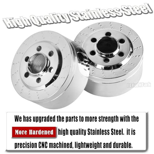 4Pcs 100g Stainless Steel Heavy Duty Wheel Weights Upgrades Part for 1/10 SCX10 SCX10 II 90046 SCX10 III TRX4 D90 RC Crawler Car 1.9 & 2.2 Beadlock Wheels Balance Weights