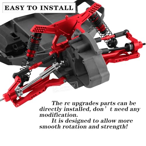 Upgrade Parts for Rustler/Stampede 2WD(VXL), Front/Rear Suspension A-Arms,Steering Blocks,Caster Blocks C-Hubs,Stub Axle Carriers,Shock Towers,Steering Bellcrank,RCarmumb Aluminum RC Hop-Up,Red - color: Red(1set)
