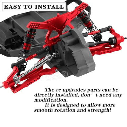 Upgrade Parts for Rustler/Stampede 2WD(VXL), Front/Rear Suspension A-Arms,Steering Blocks,Caster Blocks C-Hubs,Stub Axle Carriers,Shock Towers,Steering Bellcrank,RCarmumb Aluminum RC Hop-Up,Red - color: Red(1set)