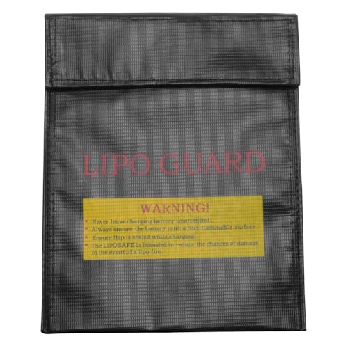 Lithium Battery Explosion-Proof Bag High Temperature Storage Protective Bag Safe Flame-Retardant Multi-Functional Fireproof Bag 18 * 23 Black 1PCS - color: Black