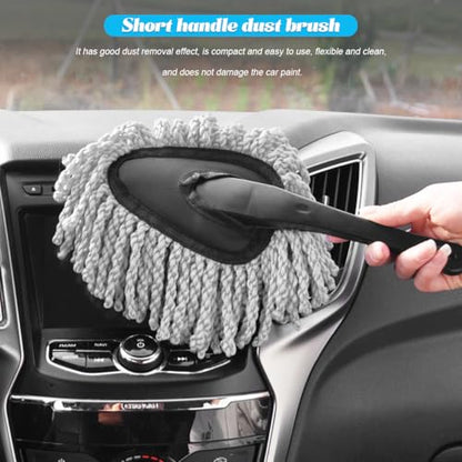 Osilly 2PCS Car Dash Duster Brush, Soft Microfiber Multi-Functional No-Scratch Vehicle Dashboard Cleaning Brush with Handle, Auto Detailing Cleaning Kit, Universal for SUV Automobile Truck (Grey) - color: Gray, size: 2PCS