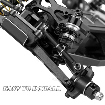 RC Upgrades Part for 1/24 Micro-B 2S 2WD,1/28 Micro-T 2S 2WD,Aluminum Suspension Arms/Caster Block/Steering Blocks/Rear Stub Axle Carriers/Suspension Mount,Black(LOS-1768,LOS-1761) - color: Black-(upgrades Part）