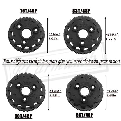 RC 48P 90T Spur Gear w/ 17T 19T 21T & Slipper Clutch Slipper Rebuild Kit Pressure Plate RC Upgrades Part for 1/10 Rustler/Stampede/Bandit 2WD VXL XL-5, Slash 2WD (VXL), Titanium - color: Titanium( 1 Set )