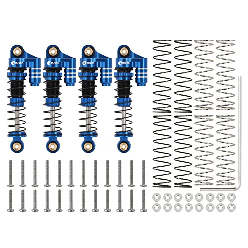 INJORA 39mm Shocks- Aluminum Threaded Adjustable Oil Filled Damper for SCX24 Gladiator C10 JLU Deadbolt B17 Axial 1/24 RC Crawler Car Upgrade Parts(Blue) - color: Blue