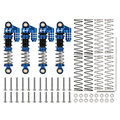 INJORA 39mm Shocks- Aluminum Threaded Adjustable Oil Filled Damper for SCX24 Gladiator C10 JLU Deadbolt B17 Axial 1/24 RC Crawler Car Upgrade Parts(Blue) - color: Blue