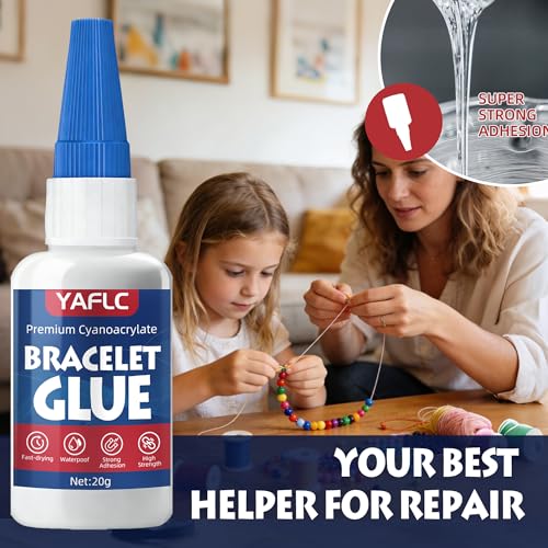 Jewelry Glue for Elastic String, Bracelet Glue for Elastic String 40g | Cyanoacrylate Glues for Jewelry Making, Knot Fixing Drip Adhesive, Plastic Bracelet, Metal and Stone, Bead Charms, DIY Crafts - style: Bracelet Glue
