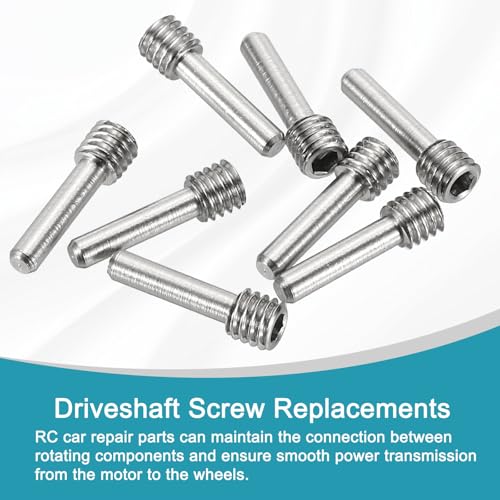 MECCANIXITY 8 Pack Driveshaft Screw Pins, M4x14x4mm Universal Stainless Steel Drive Shaft Screw Pins, RC Car Repair Parts for Electric Car/Truck Replacement - size: M4x14x4mm