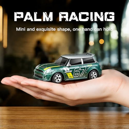 KF33 1:64 Scale Mini Drift RC Car with Full Proportional RTR 2.4GHZ Remote Control for Desktop Racing (Green) - color: Green