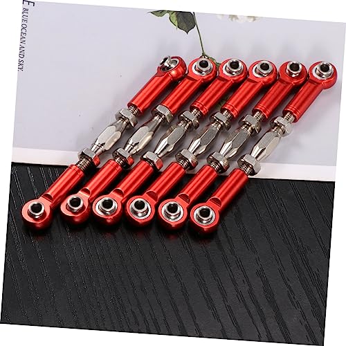 6pcs Adjustable Turnbuckle Rods for Rc Cars Metal Material CNC Machined for Scale Rc Vehicle Upgrades - color: Red