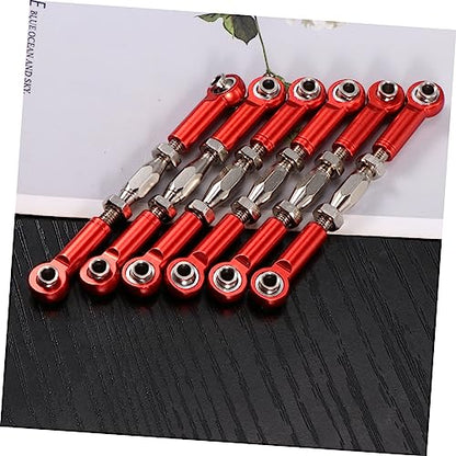 6pcs Adjustable Turnbuckle Rods for Rc Cars Metal Material CNC Machined for Scale Rc Vehicle Upgrades - color: Red