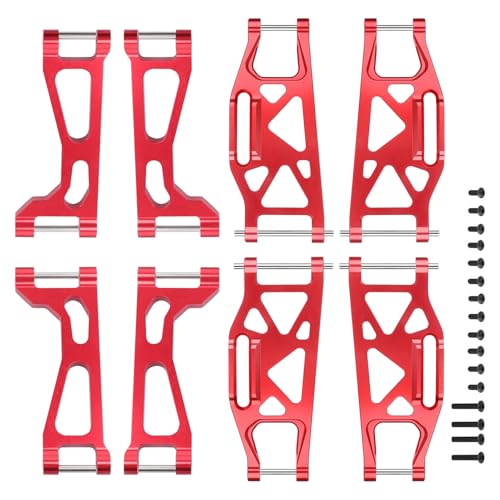 6061-T6 Aluminum Suspension Arms – Front & Rear Upper/Lower Link Set for Traxxas X-Maxx 89076 89086 (Replacement for WideMaxx 8995/8998/8999, Red, 8PCS) - color: Red